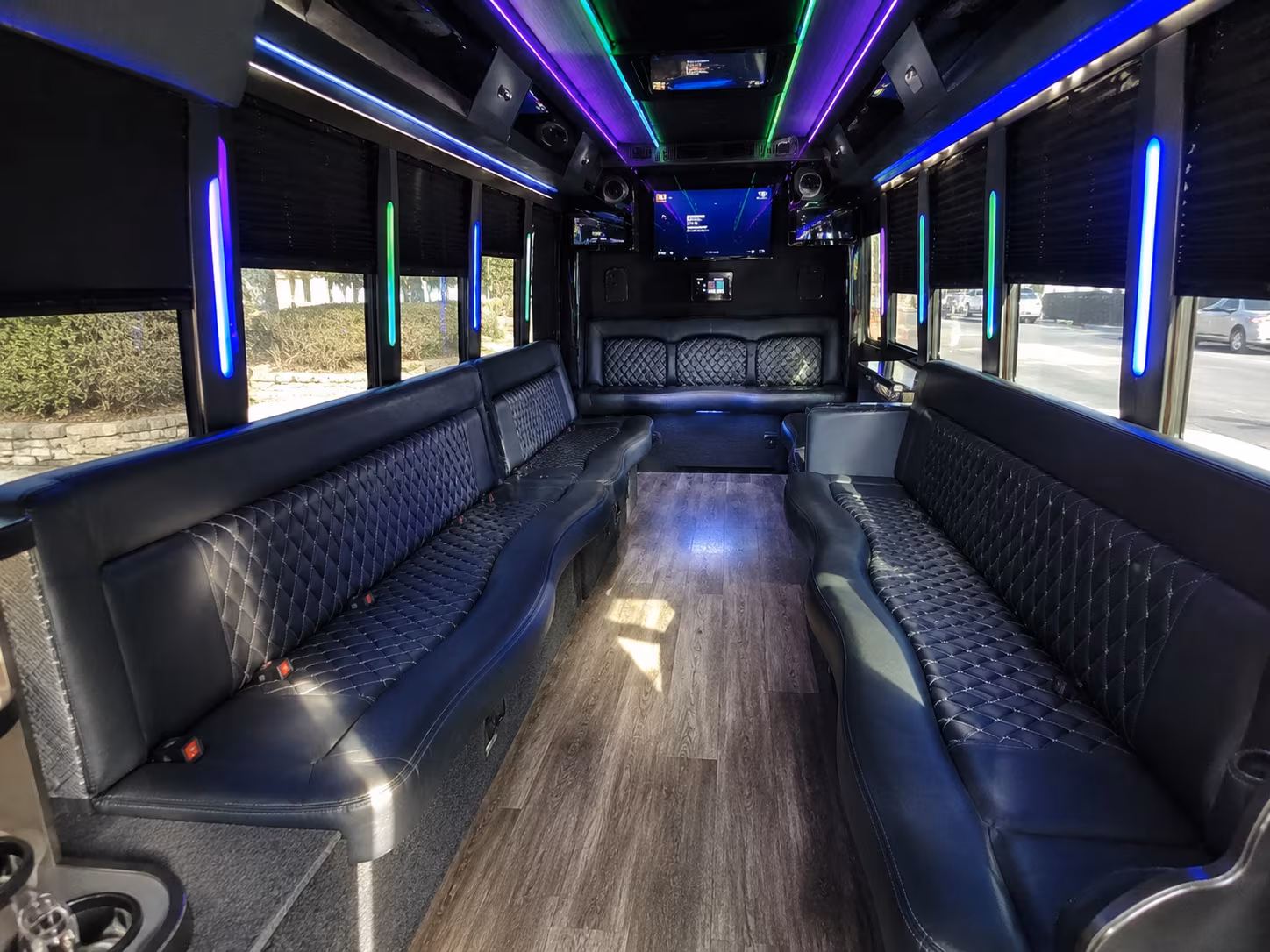 elk grove 15 passenger party bus interior