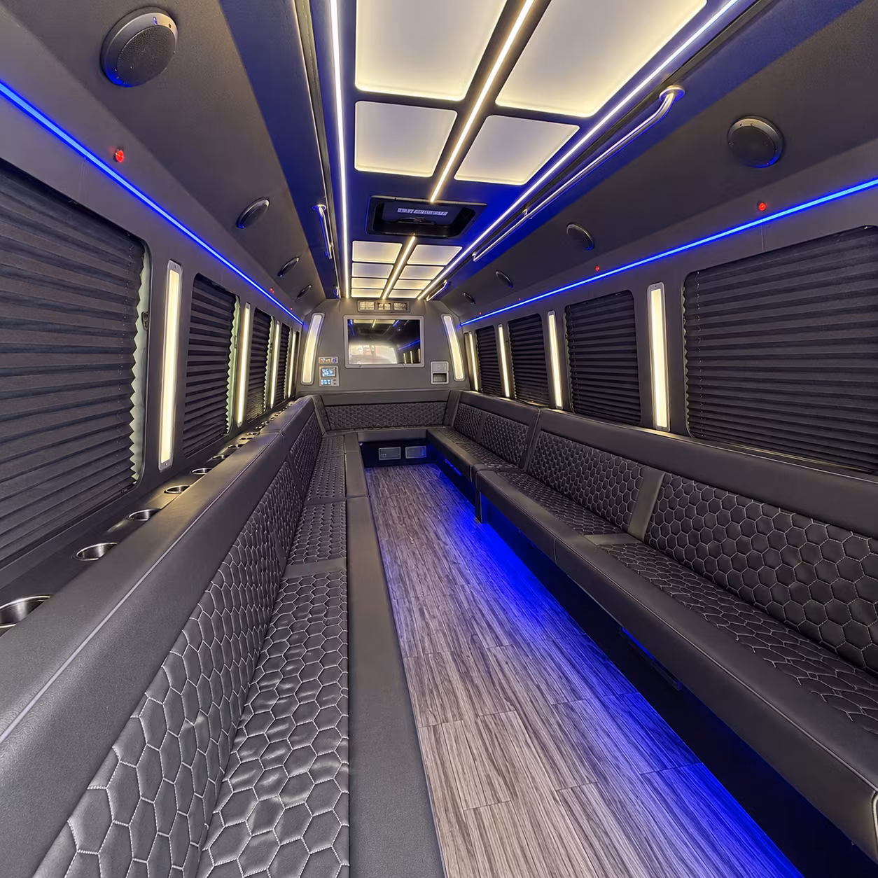 elk grove 30 passenger party bus interior