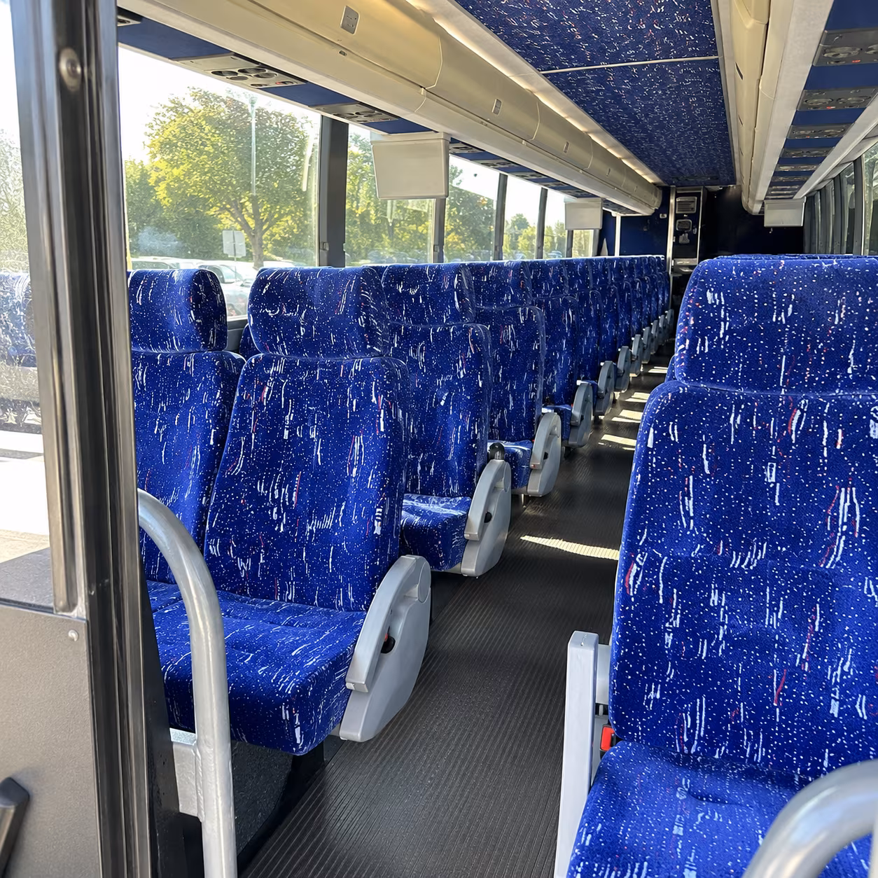 elk grove 50 passenger charter bus inside